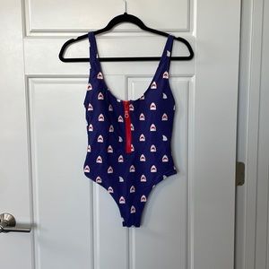 Roosevelts Shark Print One Piece - Size M